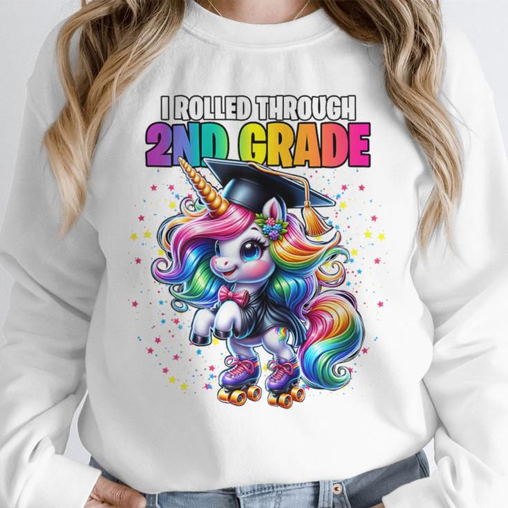 Graduation 2nd Grade Unicorn Roller Skate Girls Grad Unisex Sweatshirt