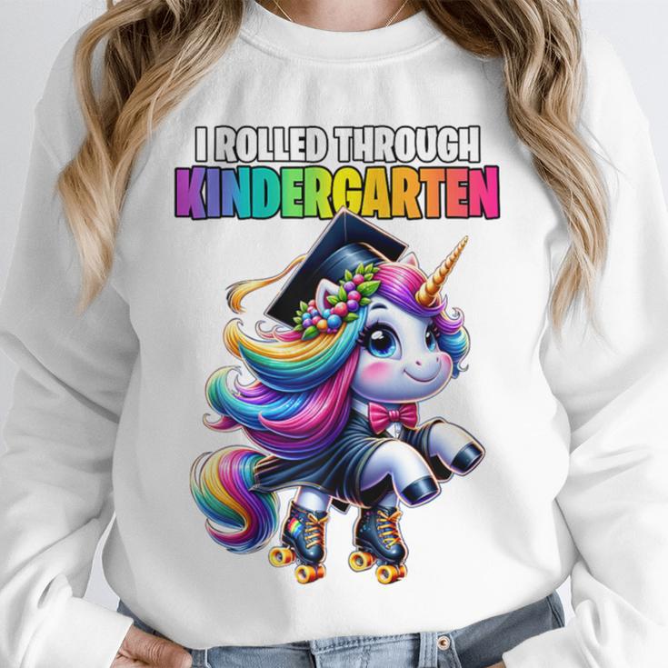 Graduation Kindergarten Unicorn Roller Skate Girls Grad Unisex Sweatshirt