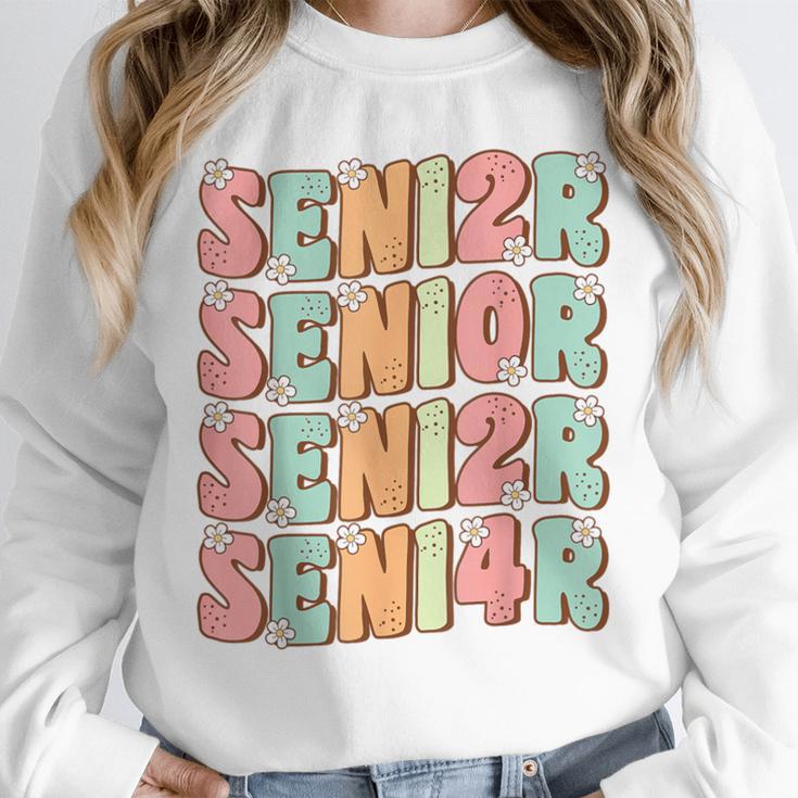Groovy Senior Graduation Cute Groovy Senior Class Of 2024 Unisex Sweatshirt