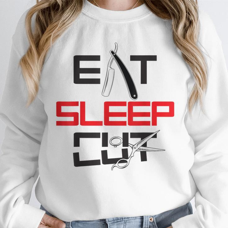 Haircutter Barber Eat Sleep Cut Barbering Graduation Unisex Sweatshirt