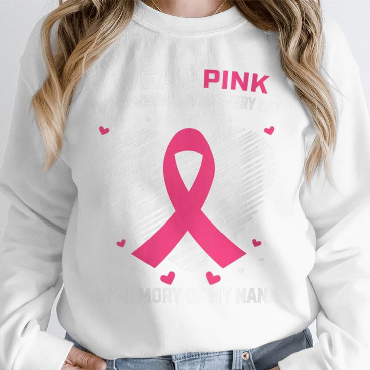 Heart I Wear Pink In Memory Of Nana Breast Cancer Awareness Unisex Sweatshirt Heart I Wear Pink In Memory Of Nana Breast Cancer Awareness Unisex Sweatshirt