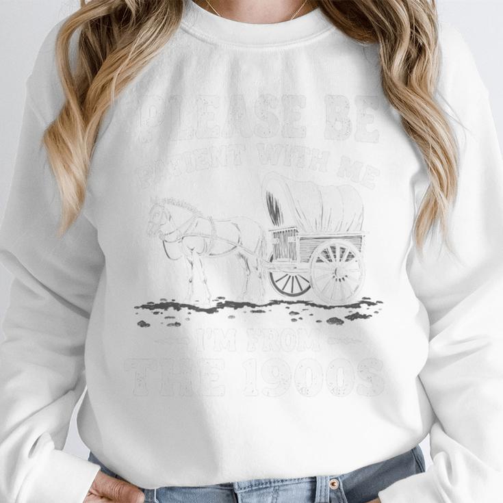 Heartwarming Wagon Please Be Patient I'm From The 1900s Premium Unisex Sweatshirt Heartwarming Wagon Please Be Patient I'm From The 1900s Premium Unisex Sweatshirt