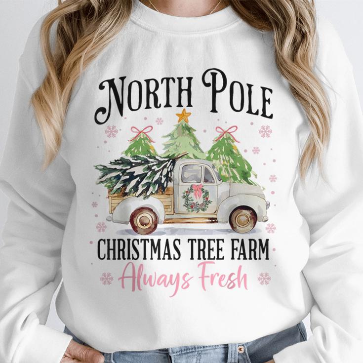 Holiday Scene Nostalgia North Pole Tree Farm Merry Christmas Unisex Sweatshirt Holiday Scene Nostalgia North Pole Tree Farm Merry Christmas Unisex Sweatshirt