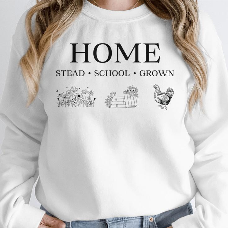 Home Stead School Grown Flowers Book Chicken Unisex Sweatshirt