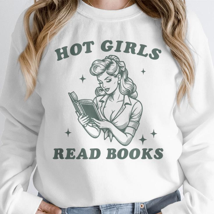 Hot Girls Read Books Bookish Booklover Christmas Unisex Sweatshirt