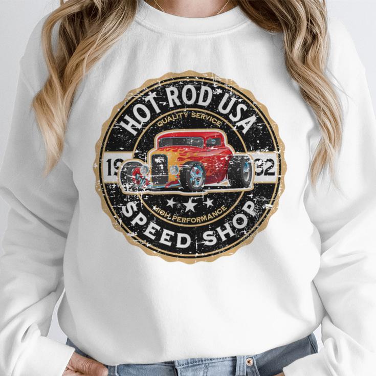 Hotrod Custom Car Automotive Nostalgia Distressed Premium Tri-Blend Unisex Sweatshirt