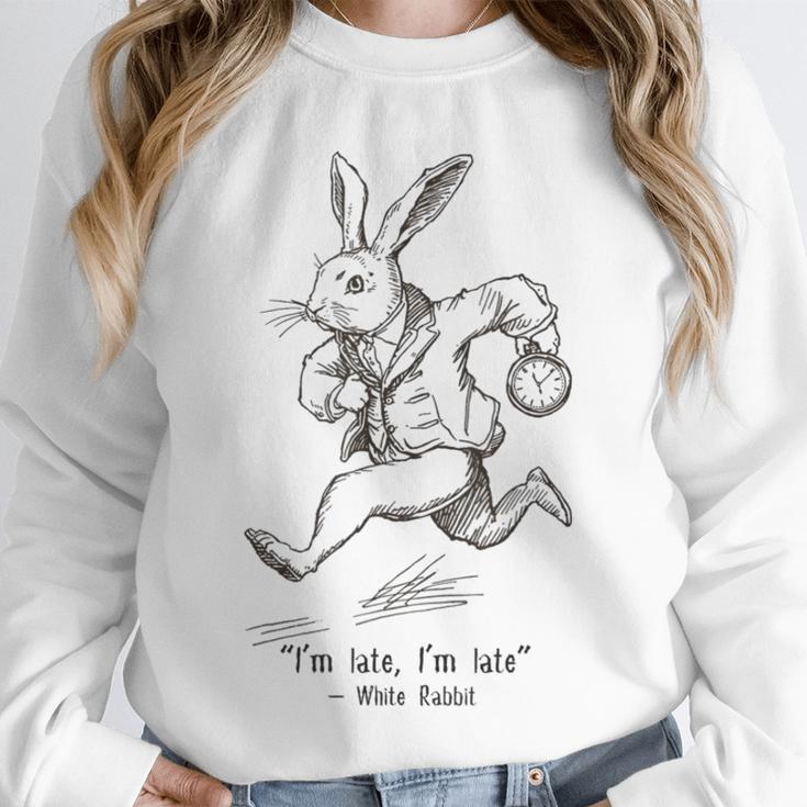 I'm Late I'm Late Rabbit From Alice Wonderland Book Unisex Sweatshirt