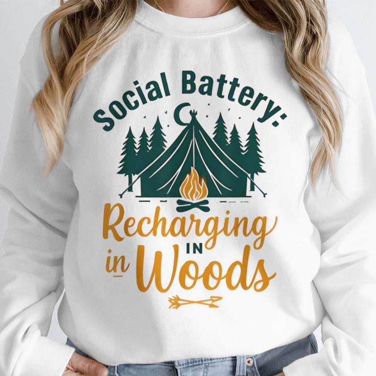 Introvert Camping Social Battery Recharging In The Woods Unisex Sweatshirt Introvert Camping Social Battery Recharging In The Woods Unisex Sweatshirt