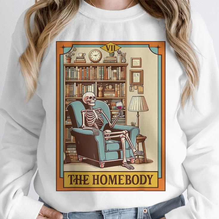 Introvert Homebody Awkward Skeleton The Homebody Tarot Card Unisex Sweatshirt Introvert Homebody Awkward Skeleton The Homebody Tarot Card Unisex Sweatshirt
