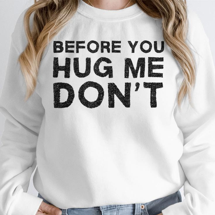 Introverted Joke Before You Hug Me Don't Introvert Sarcastic Unisex Sweatshirt Introverted Joke Before You Hug Me Don't Introvert Sarcastic Unisex Sweatshirt