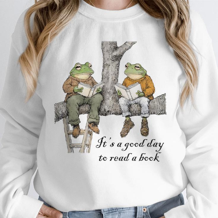 It's A Good Day To Read A Book Frog Toad Unisex Sweatshirt