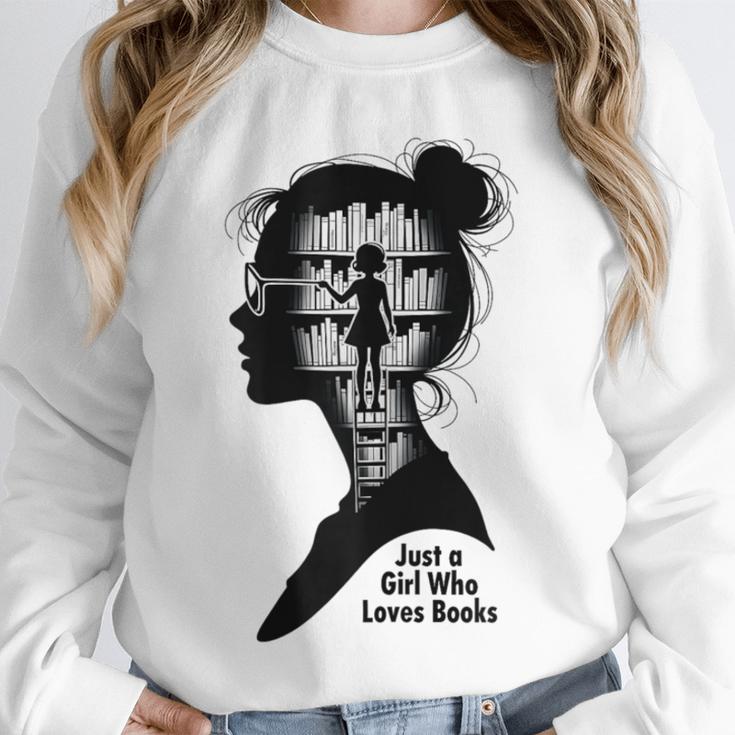 Just A Girl Who Loves Books Girls Books Lovers Unisex Sweatshirt