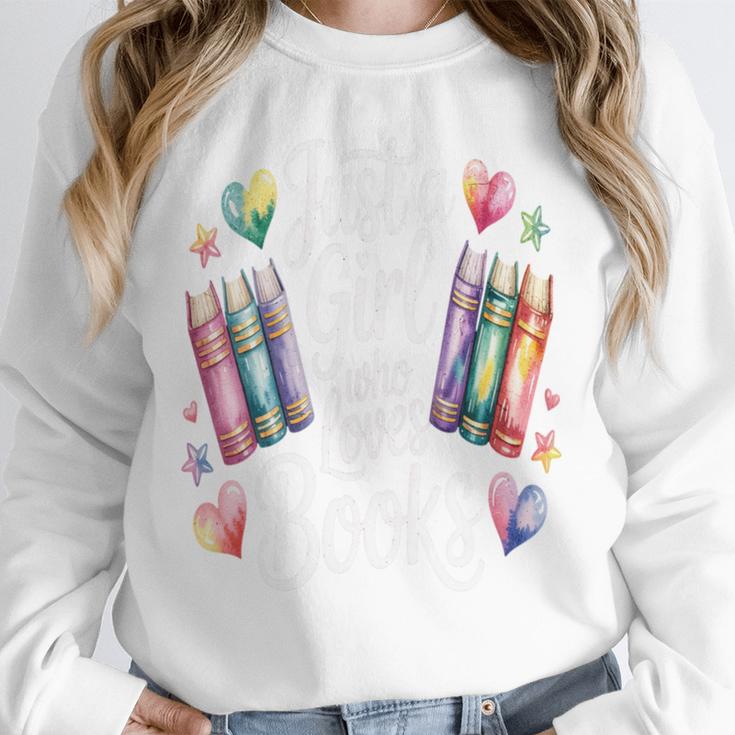 Just a Girl Who Loves Books Lover Reading Library Librarian Unisex Sweatshirt