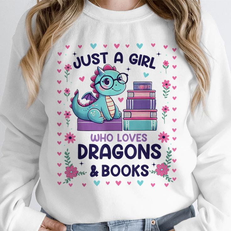 Just A Girl Who Loves Dragons And Books Lover Reading Book Unisex Sweatshirt Just A Girl Who Loves Dragons And Books Lover Reading Book Unisex Sweatshirt