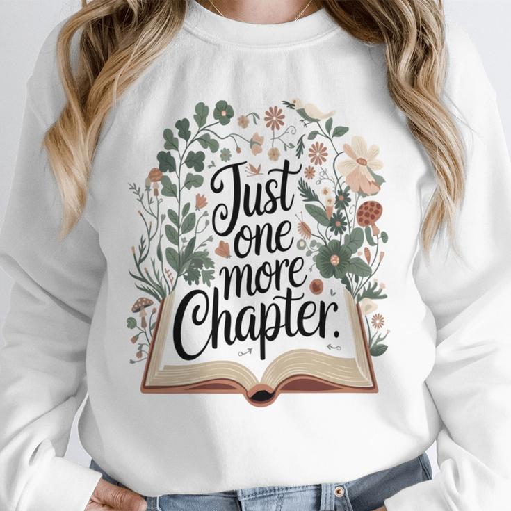 Just One More Chapter Bookish Book Reading Botanical Unisex Sweatshirt