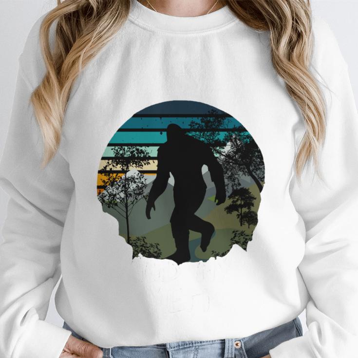 Just Me And My Yeti Retro Sunset Mountain Hiking Introvert Unisex Sweatshirt