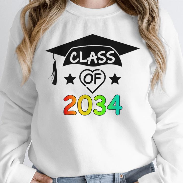 K -12th Grade Hand Prints Space Graduation Class Of 2034 Unisex Sweatshirt