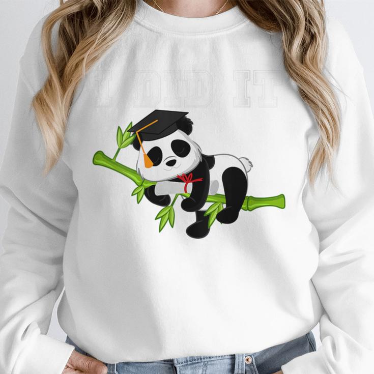 I Did It Kawaii Panda With Graduation Cap Diploma Unisex Sweatshirt