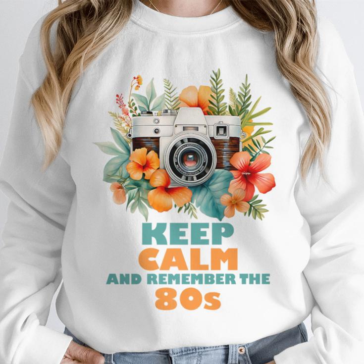 Keep Calm And Remember The 80s Retro Vintage Nostalgia Premium Unisex Sweatshirt