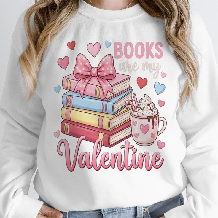 Librarian Books Are My Valentine Teacher Valentines Teach Unisex Sweatshirt