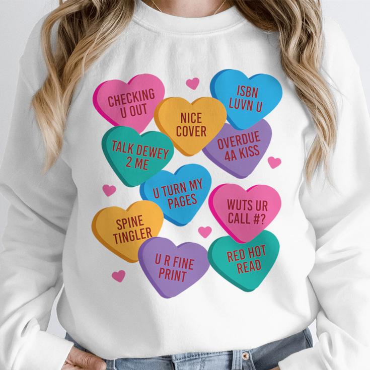 Librarian Shirt Valentines Book Worm Reading Tshirt Premium Tri-Blend Unisex Sweatshirt