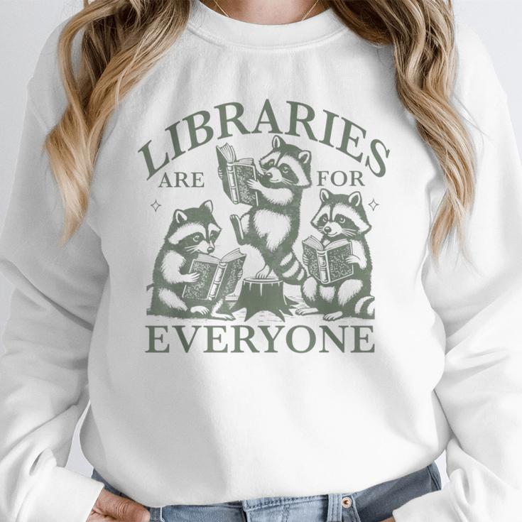 Libraries Are For Everyone Racoon Read Banned Book Librarian Unisex Sweatshirt