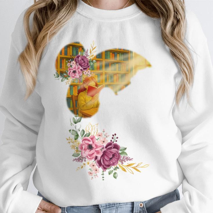 And Into The Library She Goes Book Lover Reading Bookworm Unisex Sweatshirt