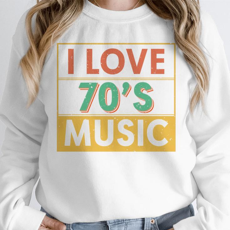 I Love 70's Music Retro Style Nostalgia Vibe 1970 70's Party Premium Tri-Blend Unisex Sweatshirt