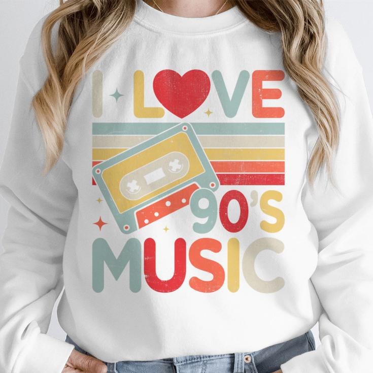 I Love 90's Music Retro Style Nostalgia Cassette 1990s Party Premium Tri-Blend Unisex Sweatshirt