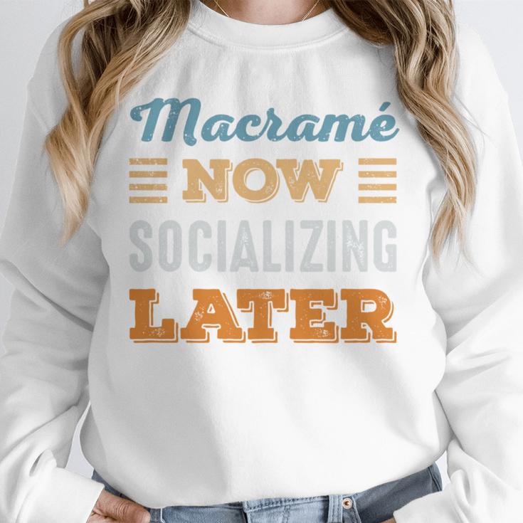 Macramé Now Minimal Socializing Introvert Vintage Unisex Sweatshirt Macramé Now Minimal Socializing Introvert Vintage Unisex Sweatshirt