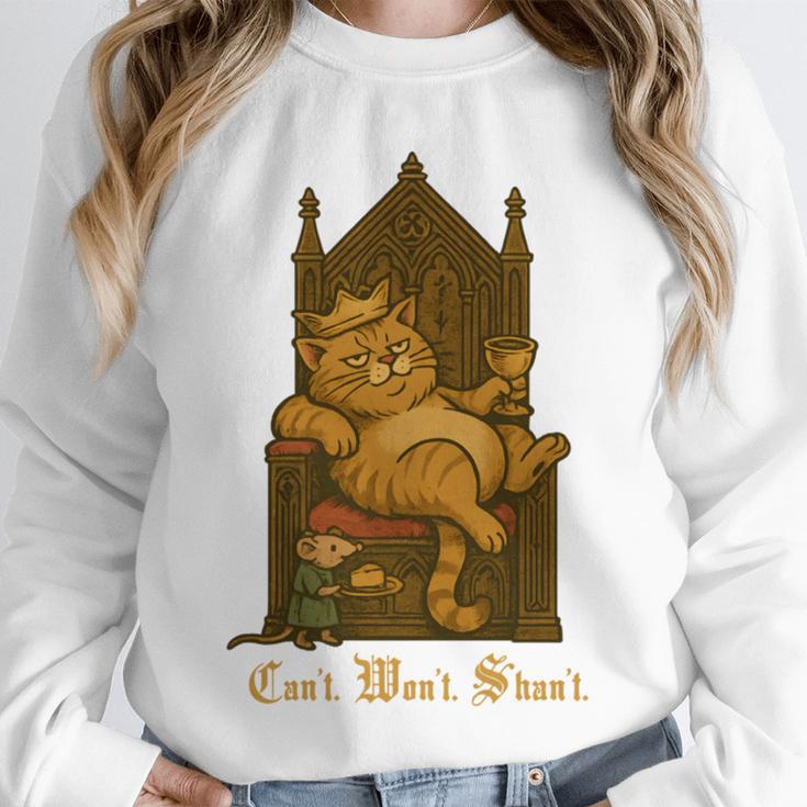 Medieval Cat Sarcastic Queen Lazy King Introvert Kitty Unisex Sweatshirt Medieval Cat Sarcastic Queen Lazy King Introvert Kitty Unisex Sweatshirt