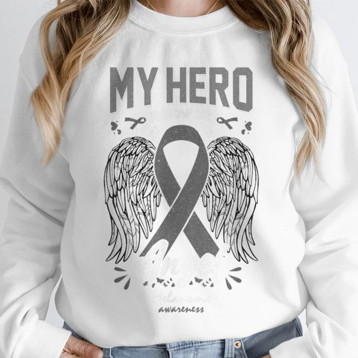 Melanoma Skin Cancer Hero Angel Memory Support Family Unisex Sweatshirt