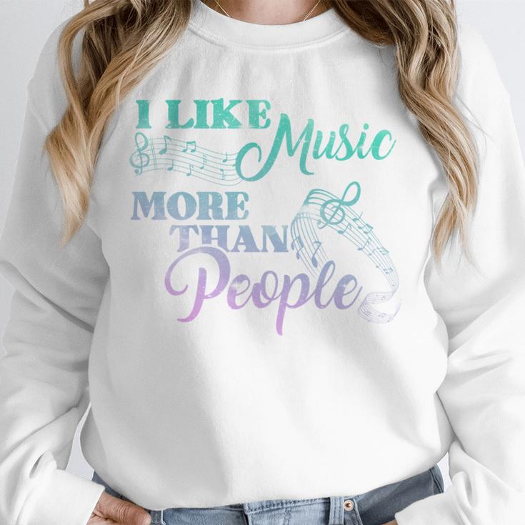 I Like Music More Than People Introvert Music Lover INTP Pun Unisex Sweatshirt