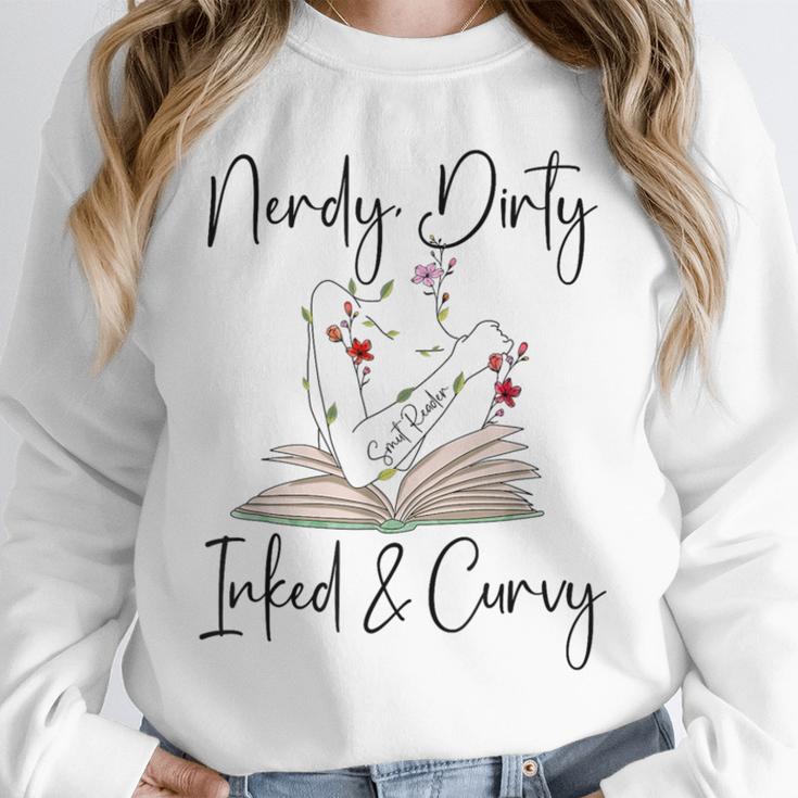 Nerdy Dirty Inked & Curvy ShirtSmutty Book TeesSmut Reader Unisex Sweatshirt