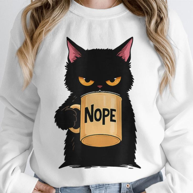 Nope Coffee Cat – Introvert Humor Monday Kitty Unisex Sweatshirt Nope Coffee Cat – Introvert Humor Monday Kitty Unisex Sweatshirt