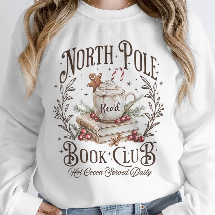 North Pole Readers Club Bookish Xmas Santa Book Reading Unisex Sweatshirt