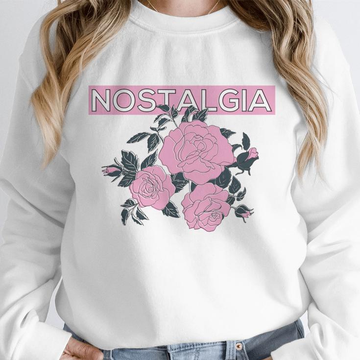 Nostalgia 80s 90s Retro Style Graphics Rose Pink Flower Unisex Sweatshirt