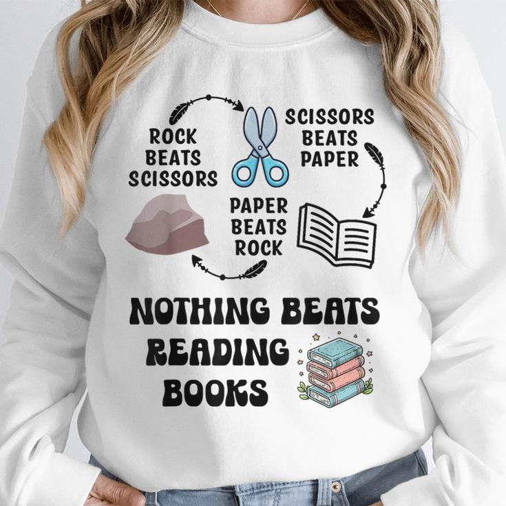 Nothing Beats Reading Rock Paper Scissors Reader Book Lover Unisex Sweatshirt Nothing Beats Reading Rock Paper Scissors Reader Book Lover Unisex Sweatshirt