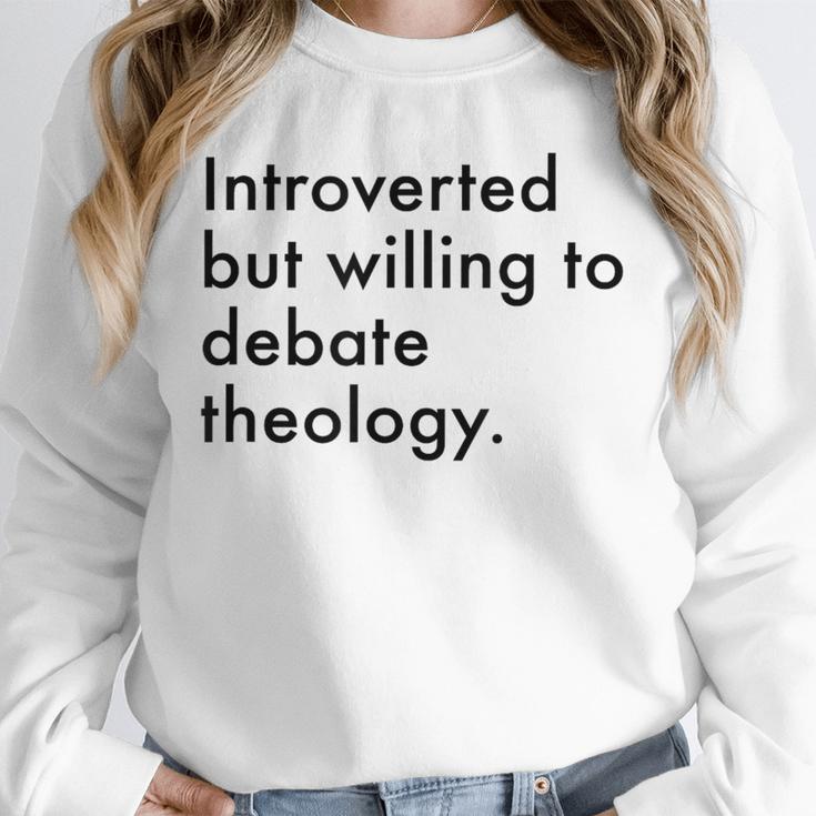 Theology Introvert Christian Conversation Starters Unisex Sweatshirt Theology Introvert Christian Conversation Starters Unisex Sweatshirt