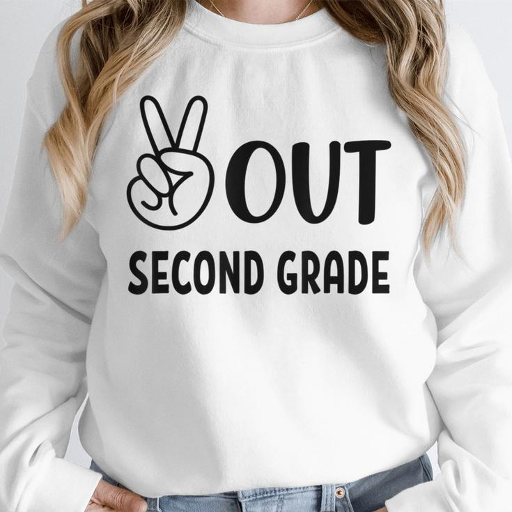 Peace Out Second Grade Last Day Of School Graduation Kids Unisex Sweatshirt