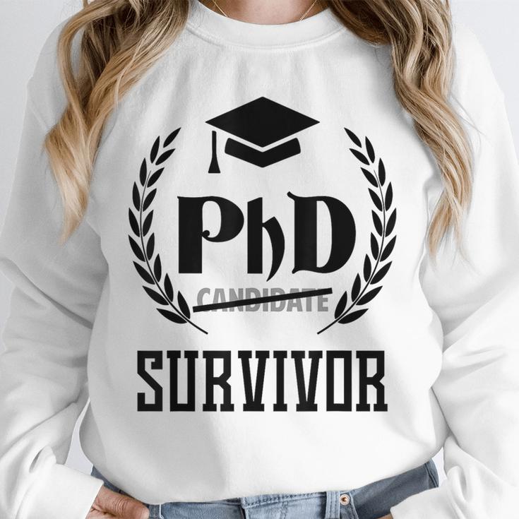 PHD Survivor T-Shirt Graduation Student Teacher For Men Women Kids Unisex Sweatshirt
