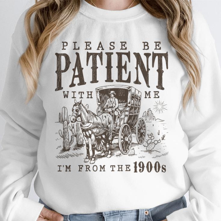 Please Be Patient I'm From The 1900s Boomer Meme Print Premium Unisex Sweatshirt