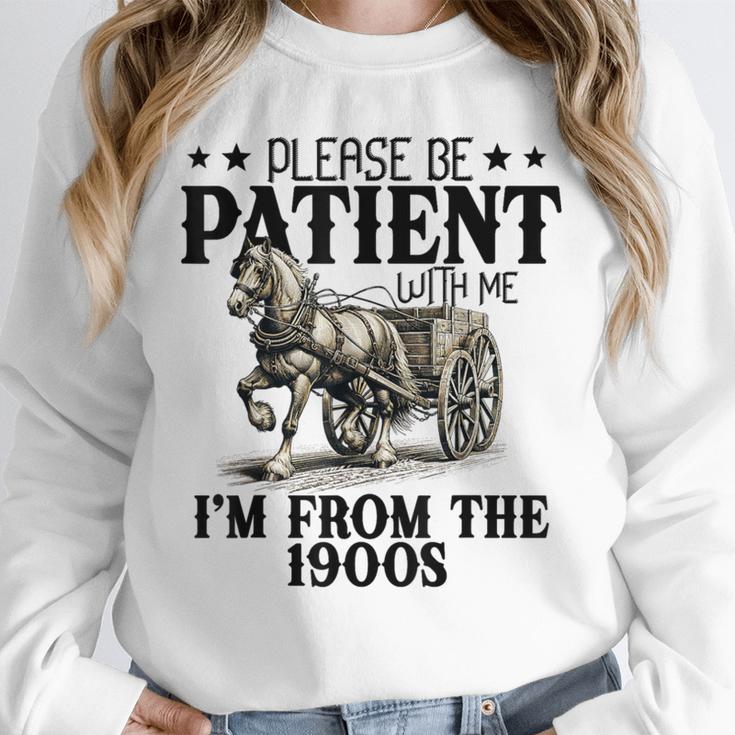 Please Patient I'm From The 1900s Quote Vintage Horse Unisex Sweatshirt