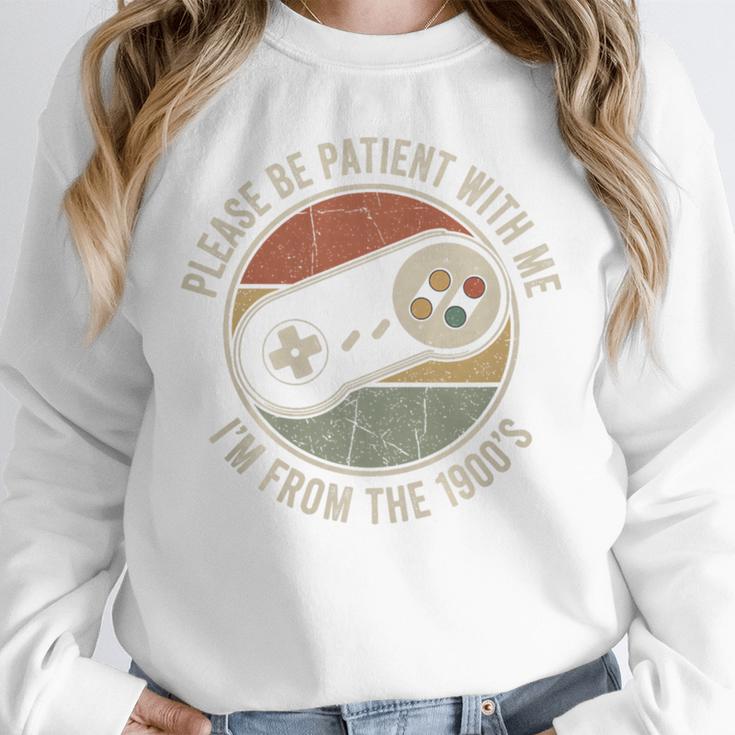 Please Be Patient With Me I'm From The 1900s Retro Gamer Premium Tri-Blend Unisex Sweatshirt
