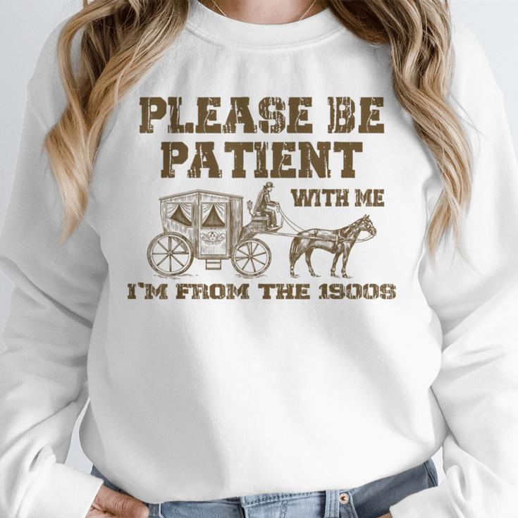 Please Be Patient With Me I'm From The 1900s Retro Horse Unisex Sweatshirt