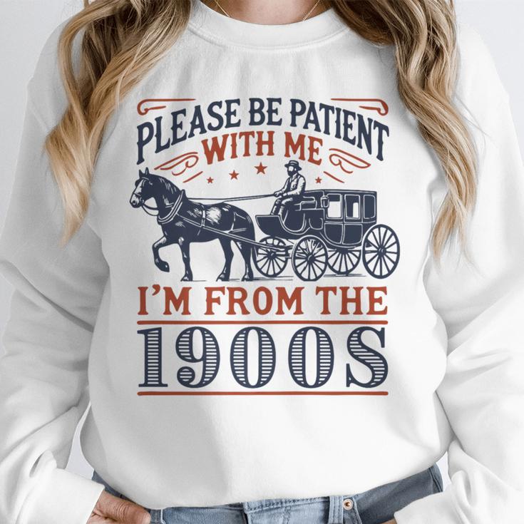 Please Be Patient With Me I'm From The 1900s Retro Nostalgic Premium Unisex Sweatshirt