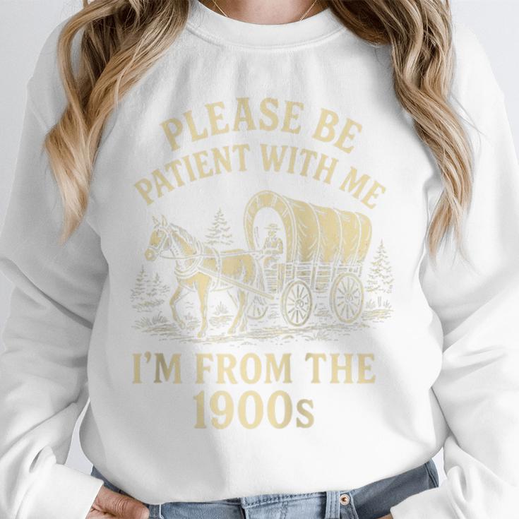 Please Be Patient With Me I'm From The 1900s Retro Raglan Baseball Tee Unisex Sweatshirt Please Be Patient With Me I'm From The 1900s Retro Raglan Baseball Tee Unisex Sweatshirt