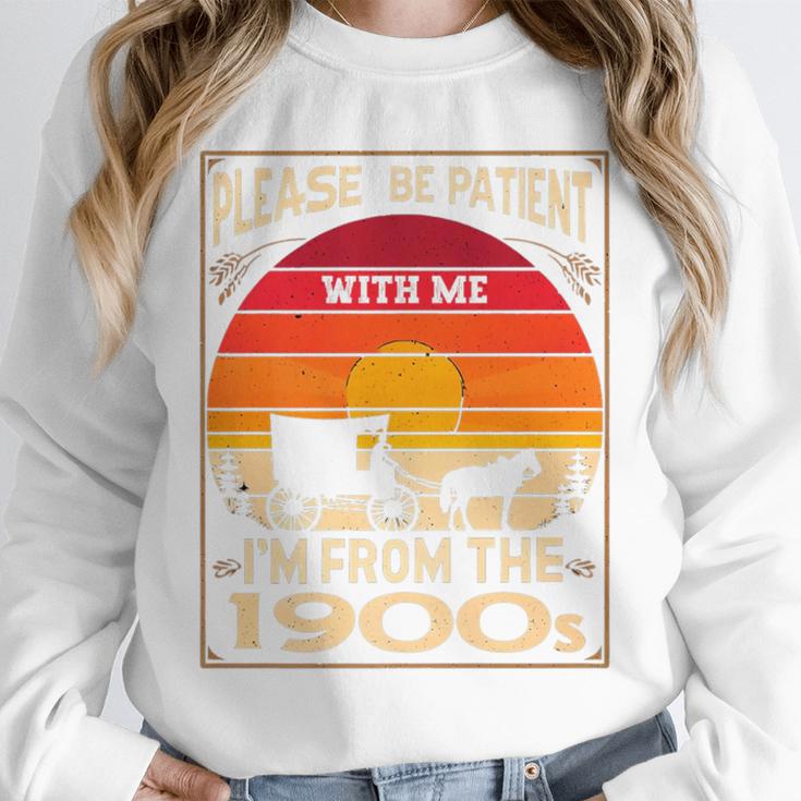 Please Be Patient I'm From The 1900s Sunset Vintage Wagon Premium Unisex Sweatshirt