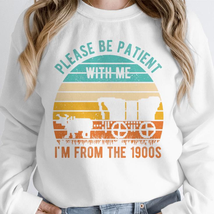 PLEASE BE PATIENT I'M FROM THE 1900s Vintage 1900s 90s Premium Tri-Blend Unisex Sweatshirt