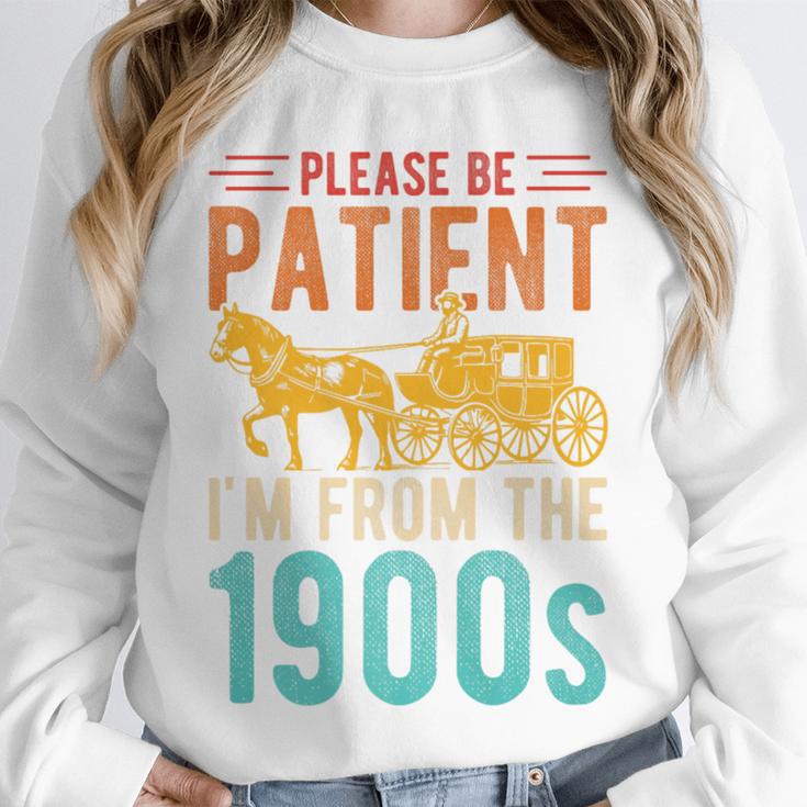 PLEASE BE PATIENT I'M FROM THE 1900s Vintage 1900s 90s Premium Unisex Sweatshirt PLEASE BE PATIENT I'M FROM THE 1900s Vintage 1900s 90s Premium Unisex Sweatshirt